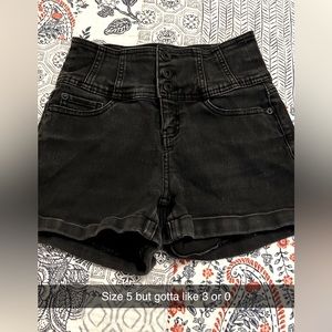 Black high waisted jean shorts